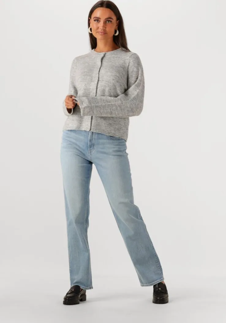 grijze selected femme vest slflulu new ls knit cardigan