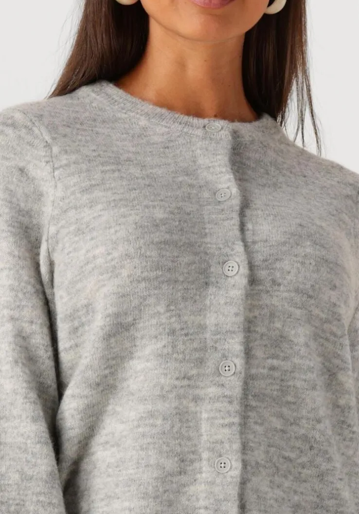 grijze selected femme vest slflulu new ls knit cardigan