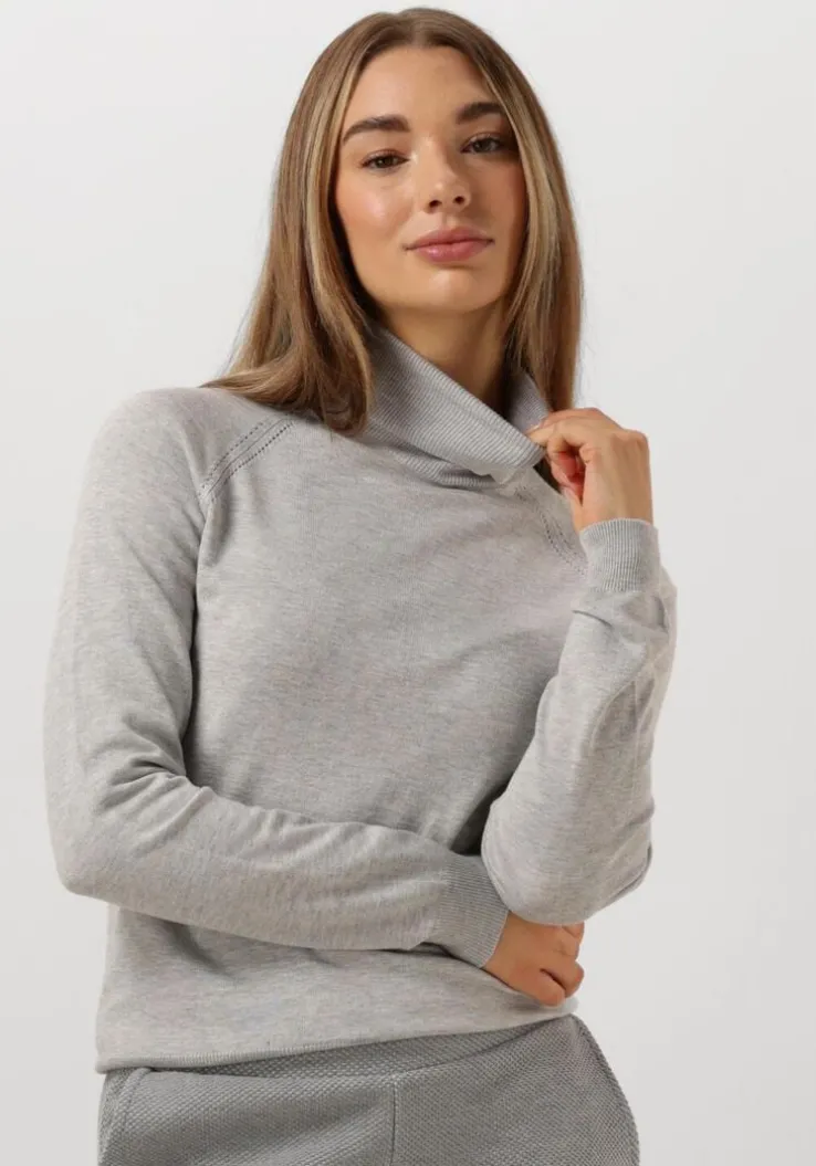 grijze summum coltrui turtle neck sweater soft viscose polyamide knit