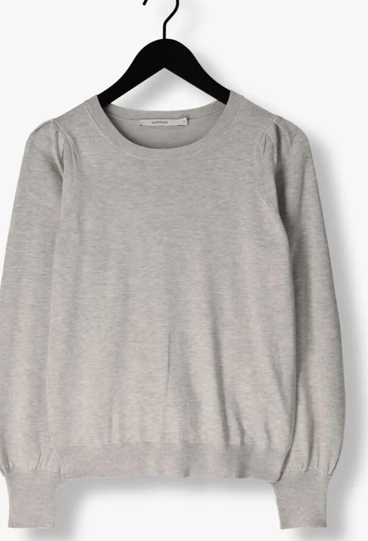 grijze summum trui round neck sweater soft viscose polyamide knit