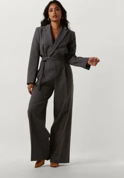VANILIA grijze jumpsuit chic wide leg jumpsuit>DAMES Jumpsuits