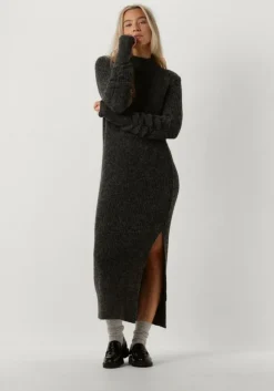 grijze vanilia midi jurk wool maxi dress