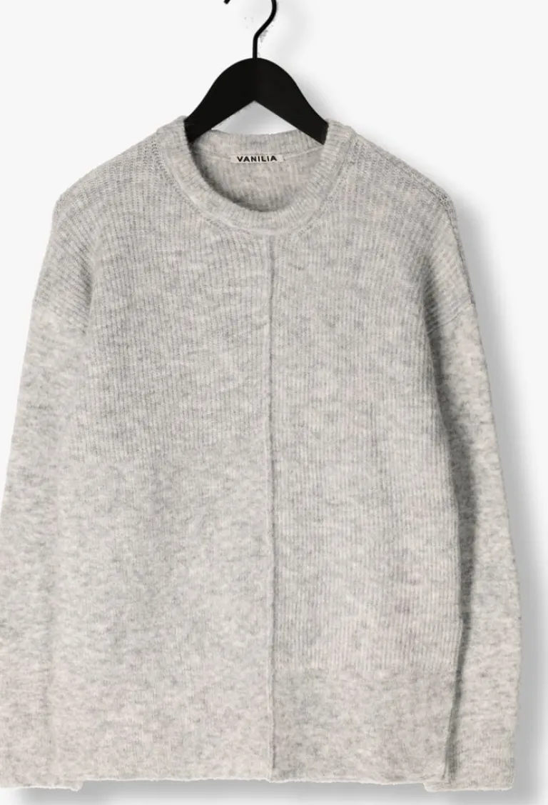VANILIA grijze trui abigail structured sweater>DAMES Truien & Vesten