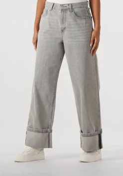 WITHBLACK grijze straight leg jeans wblhazel grey turn up jeans>DAMES Jeans