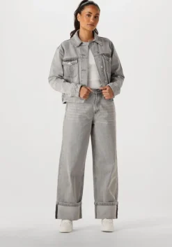 WITHBLACK grijze straight leg jeans wblhazel grey turn up jeans>DAMES Jeans