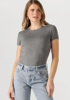 WITHBLACK grijze t-shirt wblheather ss tee>DAMES Tops & T-Shirts