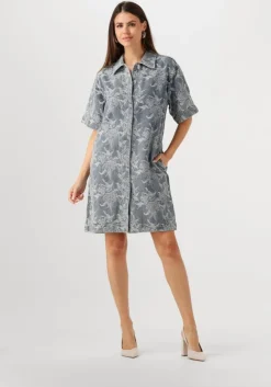 grijze y.a.s. maxi jurk yasflamera ss denim shirt dress