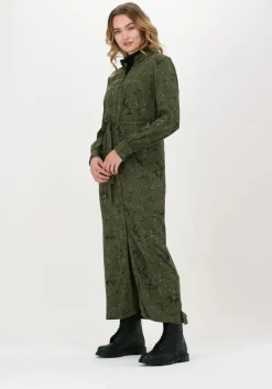 groene another label maxi jurk chaniwa dress l/s