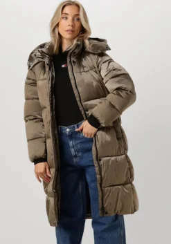 CALVIN KLEIN e gewatteerde jas monologo nd shiny long puffer>DAMES Jassen
