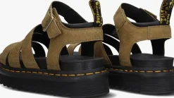 groene dr martens platte sandalen blaire