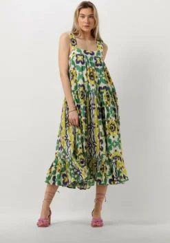 groene mes demoiselles midi jurk cally