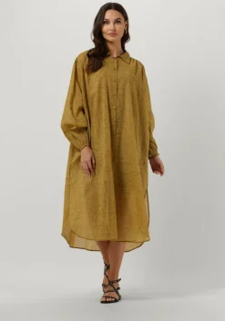 groene mes demoiselles midi jurk shirt diane