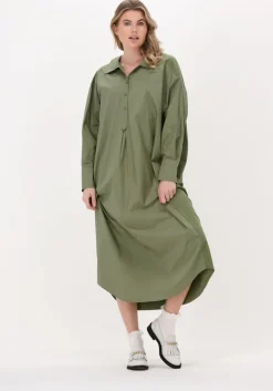 groene mes demoiselles midi jurk meksen
