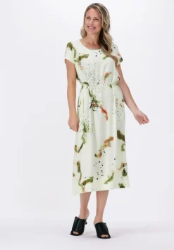 groene mos mosh midi jurk sema blury twill dress