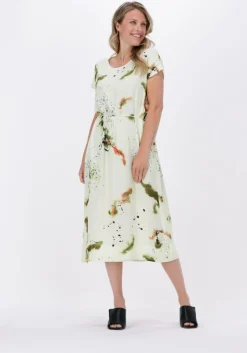 groene mos mosh midi jurk sema blury twill dress