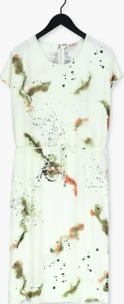 groene mos mosh midi jurk sema blury twill dress