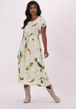 groene mos mosh midi jurk sema blury twill dress