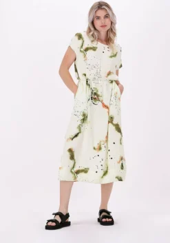 groene mos mosh midi jurk sema blury twill dress