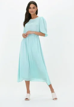 groene na-kd midi jurk balloon sleeve structured midi dress