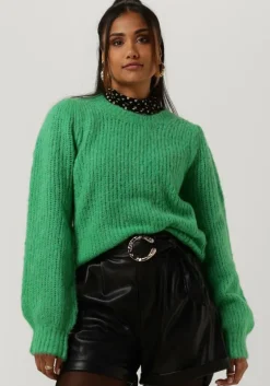 groene neo noir trui martina fluffy knit blouse