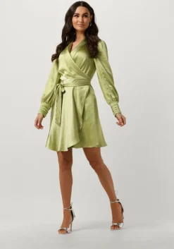 groene notre-v mini jurk nv-doris satin dress