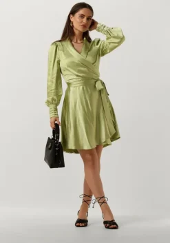 groene notre-v mini jurk nv-doris satin dress