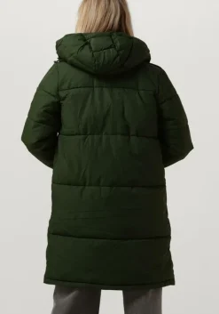 groene object gewatteerde jas objzhanna l/s long jacket noos