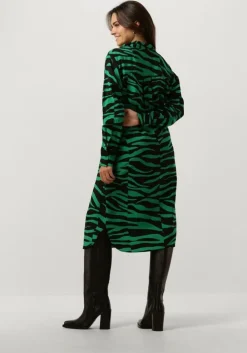 groene object midi jurk objcira l/s shirt dress 129