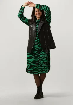 groene object midi jurk objcira l/s shirt dress 129