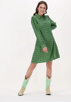 groene object mini jurk kendra l/s dress