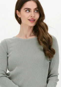 groene object top objharriet l/s knit pullover