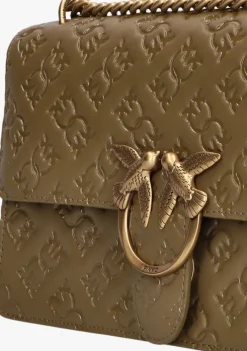 groene pinko schoudertas love one classic dc vitello