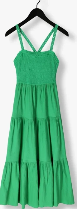 groene scotch & soda maxi jurk maxi dress with smock detail