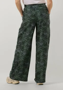 groene scotch & soda wijde broek eleni high-rise wide leg pyjama pant