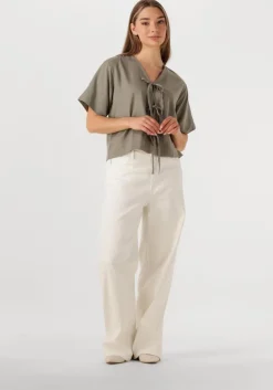 groene selected femme blouses slfnatuk 2/4 boxy tie top