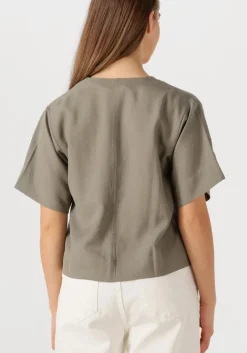 groene selected femme blouses slfnatuk 2/4 boxy tie top