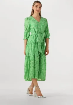 groene selected femme midi jurk slfsadie 3/4 midi dress
