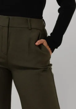 groene selected femme pantalon slfrita mw wide pant