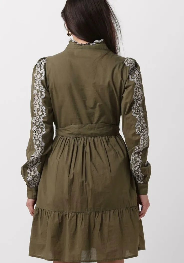 groene y.a.s. mini jurk yasmuris ls shirt dress s.
