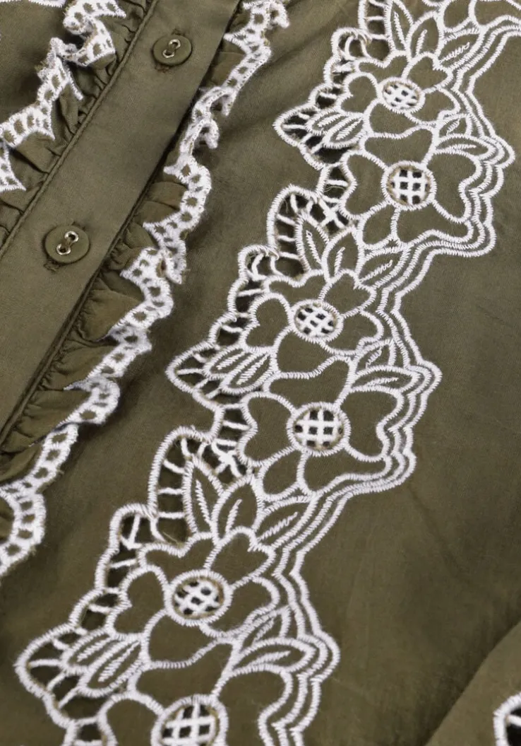 groene y.a.s. mini jurk yasmuris ls shirt dress s.