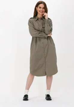 khaki levete room midi jurk isla solid 44 dress