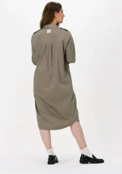 khaki levete room midi jurk isla solid 44 dress