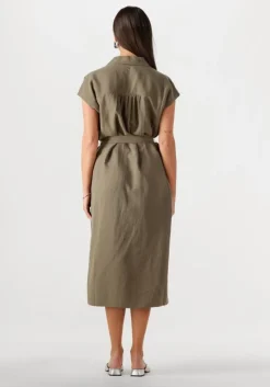 khaki mos mosh midi jurk mmnelli alexis dress