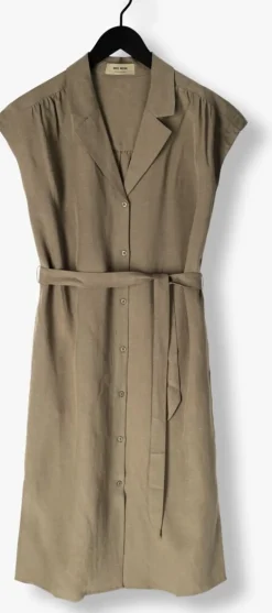 khaki mos mosh midi jurk mmnelli alexis dress