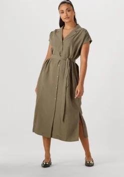 khaki mos mosh midi jurk mmnelli alexis dress