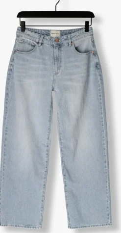lichtblauwe abrand jeans wide jeans mid baggy gia