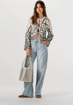 lichtblauwe abrand jeans wide jeans mid baggy gia