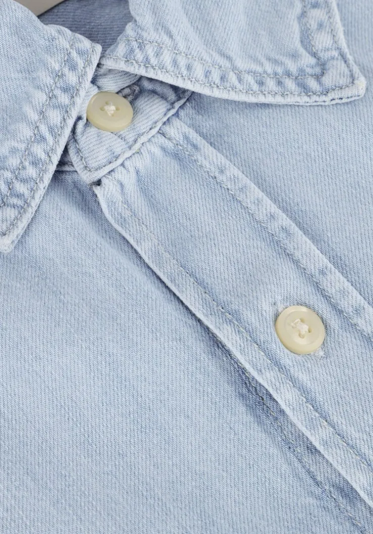 lichtblauwe calvin klein mini jurk tencel loose shirt denim dress