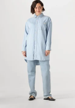 lichtblauwe calvin klein mini jurk tencel loose shirt denim dress