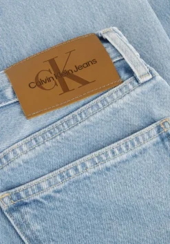 lichtblauwe calvin klein straight leg jeans high rise straight